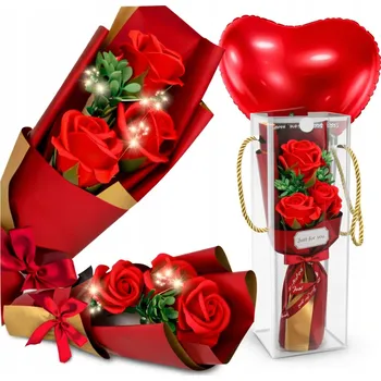 umělá květina STABILIZOVANÁ RŮŽE TŘPYTIVÉ KVĚTINÁČKY KYTICE RŮŽÍ VALENTÝNSKÝ DÁREK JAKO ŽIVOT