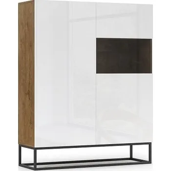 Obývací stěna ELTAP Skříňka s vitrínou AVORIO 180 dub artisan bílá lesk