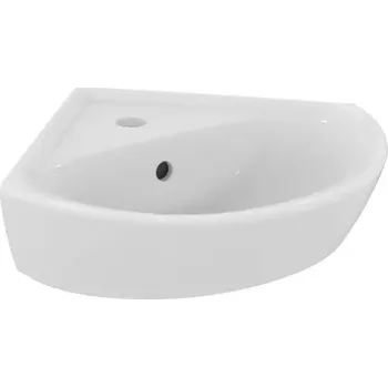 Ideal Standard Eurovit - Umývátko rohové 48x35 cm, s přepadem, otvor pro baterii, bílá E872701