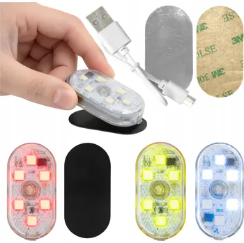 Osvětlení interiéru vozidel RGB LED světlo do auta, 6 LED diod, osvětlení interiéru