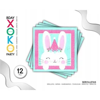 Papírový ubrousek Papírové ubrousky SLADKÝ KRÁLÍK KRÁLÍČEK dekorace narozeniny 12 Ks XO