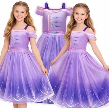 Karnevalový kostým KOSTÝM PŘEVLEK ŠATY ELZA ELSA LEDOVÉ KRÁLOVSTVÍ NA PLES KARNEVAL 104 110