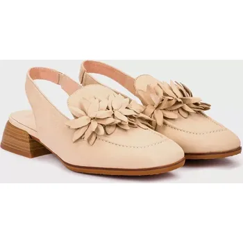 Dámské sandále WONDERS dámské sandály s květinovou aplikací béžové