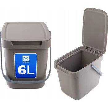 Odpadkový koš Odpadkový koš Kadax hnědý plastový 6 l s klapkou
