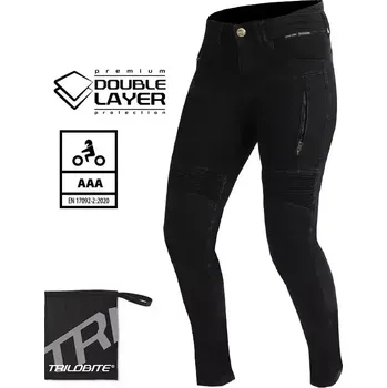 Sportovní oblečení Trilobite Parado doublelayer AAA skinny fit ladies jeans black level 2 vel. 36