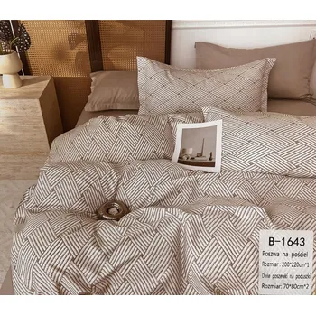 Povlečení Sada povlečení 100% bavlna Mengtianzi B-1643 bílá s kosočtverci 160 x 200 3 dílků