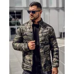 Zelená pánská prošívaná zimní maskáčová bunda Bolf SM80A - XL