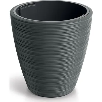 Květináč Plastový květináč Venas Round tmavě šedý, varianta 29,9 cm