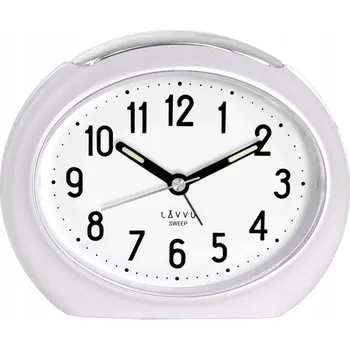 Budík LAVVU LAS3050 - 11,3x8,8 cm - BÍLÝ - Analogový budík