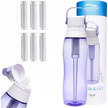 Láhev Filtrační láhev Aqualogis Aqua&Go 0,75 l fialová