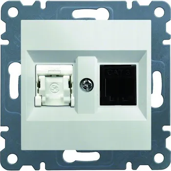 Elektrická zásuvka Internetová nástěnná telefonní zásuvka Hager, bílá