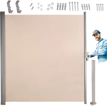 Slunečník KIK Markýza na boční terasu LUARO 180 x 400 cm béžová