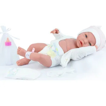 Dětské zboží Realistické miminko - holčička Andulka s taštičkou s věcmi pro miminka od španělské firmy Marina & Pau (Ane Baby Nursery Bolsa - 45 cm - baleno v sáčku)
