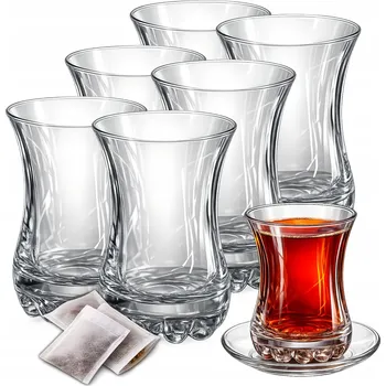 Sklenice ORIGINÁLNÍ TURECKÉ SKLENICE NA TURECKÝ ČAJ 200 ml 6 kusů + SÁČKY