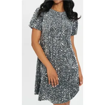 Dámské šaty Sinsay - Flitrové šaty - sříbrná - 9647Z-SLV - 9647Z-SLV-XS-1