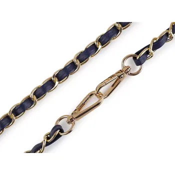 Kabelka Řetízek/koženkové ucho na kabelku s karabinami modro-zlatý (Řetízek/ucho s karabinami modro-zlatý)