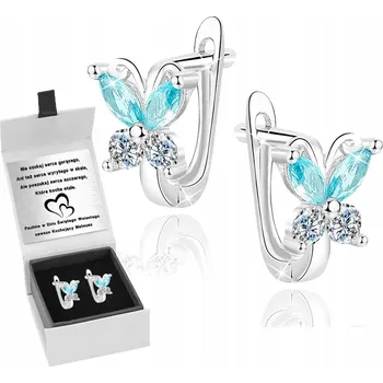 Náušnice Dámské Náušnice Mennica Bydgoska se zirkony, 1,35 cm, stříbrné