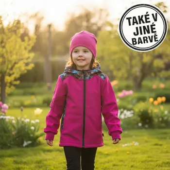 Dívčí bunda Dívčí softshellová bunda s fleecem, Vesmír, 3 barevné varianty (Dětská softshellová bunda s kapucí – větruodolná a voděodolná bunda pro holky)