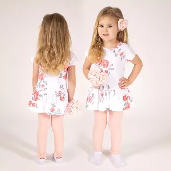 Dívčí legíny Bavlněné dívčí legíny, pudrově růžové