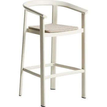 Kave Home Krémová zahradní barová židle s výpletem Erice 75 cm