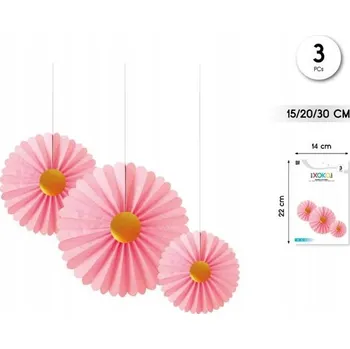 Obraz Růžová papírová rozeta - závěsná dekorace 15 cm