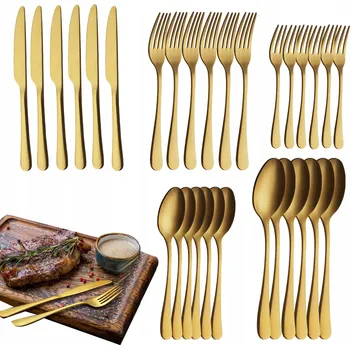 Příbor SADA OCELOVÝCH PŘÍBORŮ JÍDELNÍ SERVIS 30 KS PŘÍBORY NEREZOVÁ OCEL