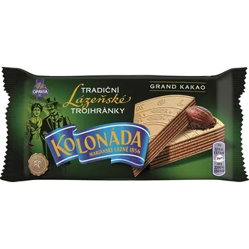 Cukrovinka Kolonáda Trojhránky lázeňské oplatky Grand kakao 50g cena za kartonové balení (Kartonové balení : 24 ks)