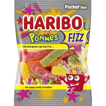Cukrovinka Haribo Pommes Fizz 80g (Kartonové balení : 28 ks)