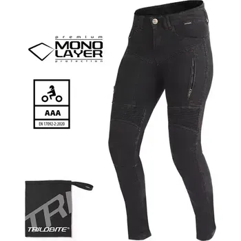 Sportovní oblečení Dámské kalhoty na moto Trilobite Parado monolayer AAA slim fit jeans black