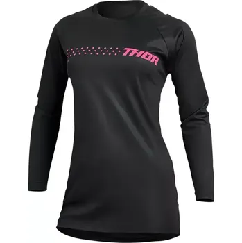 cyklistický dres Dámský dres Thor Sector Minimal black/fluo pink vel.S