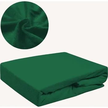 Prostěradlo Prostěradlo Froté bez gumy 140x200 Tmavě lahvově zelená, silné