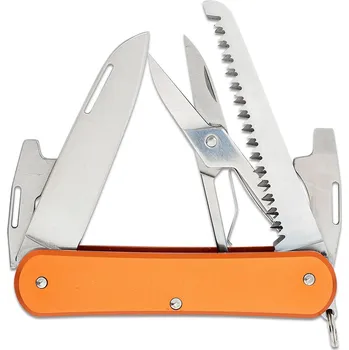 Multifunkční nůž Fox Knives FOX VULPIS ZAVÍRACÍ NŮŽ NEREZOVÁ OCEL N690co LEŠTĚNÁ ČEPEL, HLINÍKOVÁ ORANŽOVÁ RUKOJEŤ