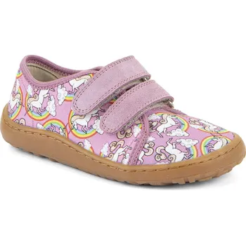 Chlapecké tenisky Froddo Tenisky barefoot canvas G1700440-12 white/pink Jednorožec Velikost: 29