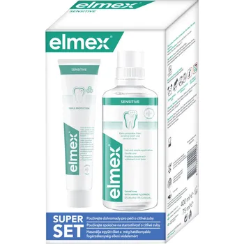 Dentální hygiena ELMEX Sensitive ústní voda 400&nbsp;ml + Zubní pasta 75&nbsp;ml