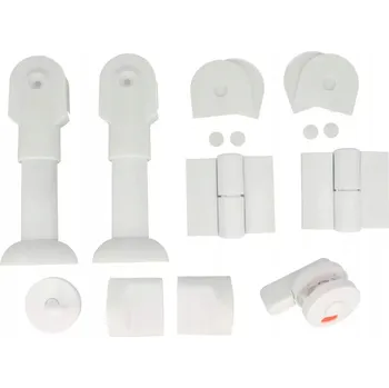 Dveřní kování Kování pro sanitární WC kabiny Hakner 16-18mm bílé levé – sada
