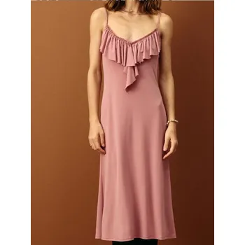 Dámské šaty Sinsay - Midi šaty na ramínka - pastelová růžová - 069IQ-03X - 069IQ-03X-XXL