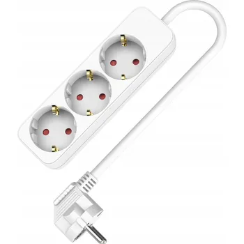 Napájecí kabel Prodlužovací Kabel se 3 zásuvkami 3x2p+Z Schuko 3m 230V 16A bílý