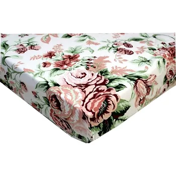 Prostěradlo BAREVNÉ PROSTĚRADLO PROSTĚRADLO NA GUMIČKU BAVLNA 60X120 cm garden růžová