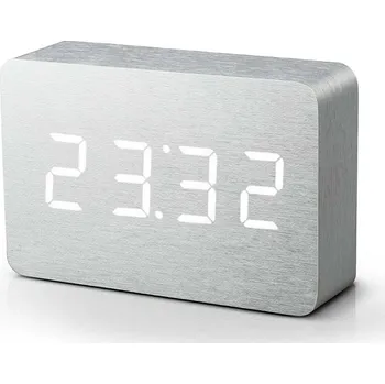 Hodiny Stolní hodiny Gingko Design Brick Click Clock GK15W6 šedá 09X