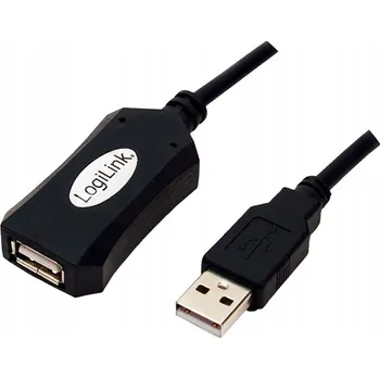 Napájecí kabel USB prodlužovací kabel LogiLink UA0001A černý 5 m