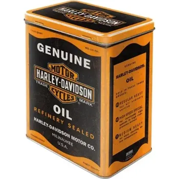 Dóza na potraviny Plechová dóza L Harley Davidson - Genuine oil