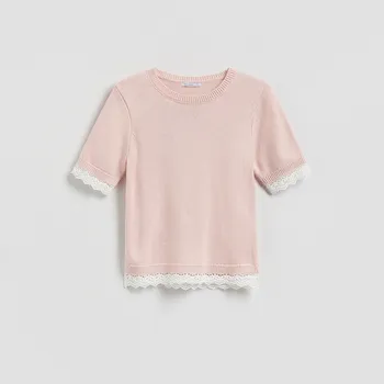 Dámský svetr Reserved - Svetr s příměsí vlny - pastelově růžová - 311HI-03X - 311HI-03X-XL