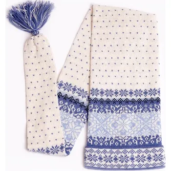 Čepice Dlouhá zimní šálová čepice Tori, White-Blue