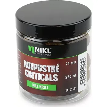 Boilies Nikl Rozpustné Criticals boilie Kill Krill 250ml - Průměr 24mm