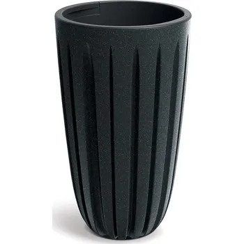 Květináč Plastový květináč Warios Eco Wood 29x50 cm antracitový