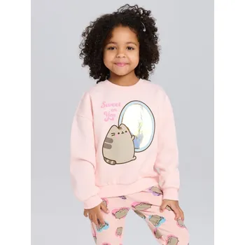 Dívčí mikina Sinsay - Mikina s kulatým výstřihem s potiskem Pusheen the Cat - pastelová růžová - 359DN-03X - 359DN-03X-134