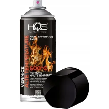 Barva ve spreji HQS SPRAY LAK VYSOKOTEPLOTNÍ ŽÁRUVZDORNÁ BARVA 400ML ČERNÁ