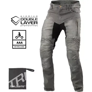 Sportovní oblečení Trilobite Parado doublelayer AAA slim fit men jeans long light grey level 2 vel. 36