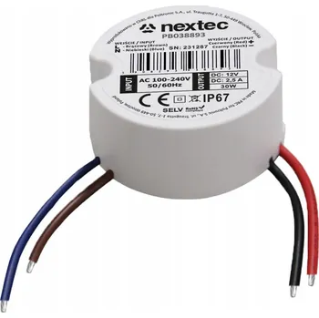 IP kamera Napájecí zdroj do krabice 50mm 12V 30W 2,5A zapuštěný IP67 ODOLNÝ