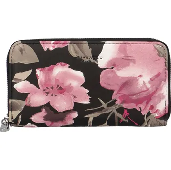 Peněženka Pouzdrová dámská koženková peněženka Flowers, černá